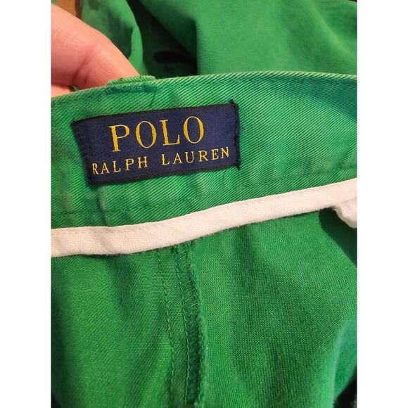 Polo Ralph Lauren green Chino shorts sz 36 waist blue embroidered whale shorts - Picture 4 of 5